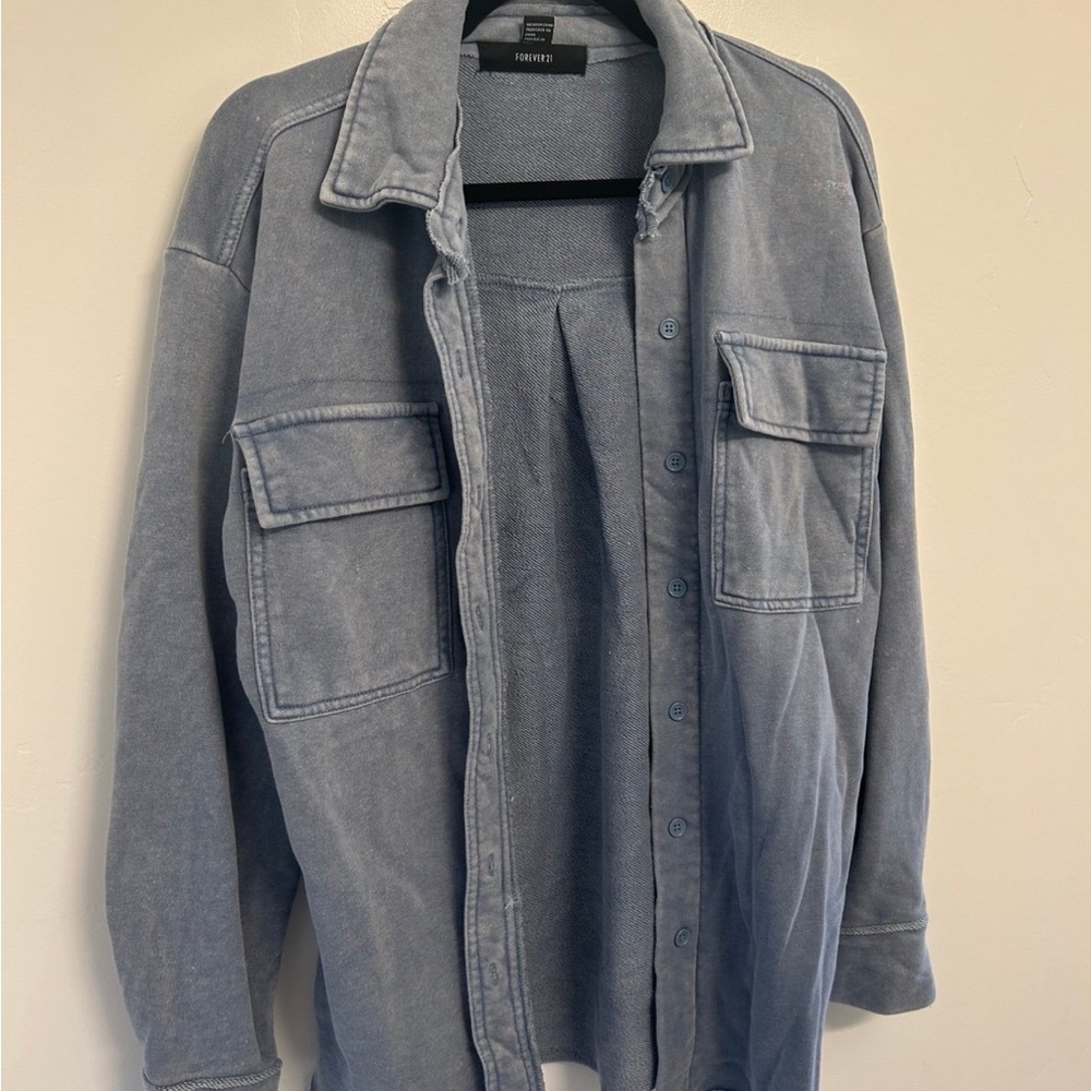 Soft denim button up